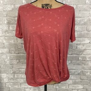 Maurices 24/7 Eyelet Knot Hem Tee